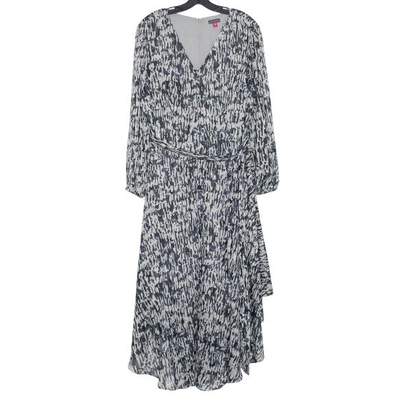 Vince Camuto Dress Maxi Asymmetrical Minimalist Classic Quiet Luxury Gray 2X - Picture 1 of 6